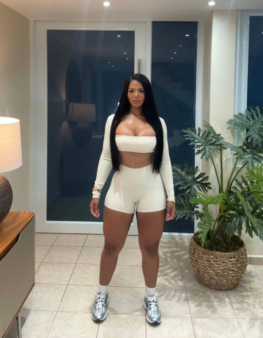 Cream Mini Jacket Set