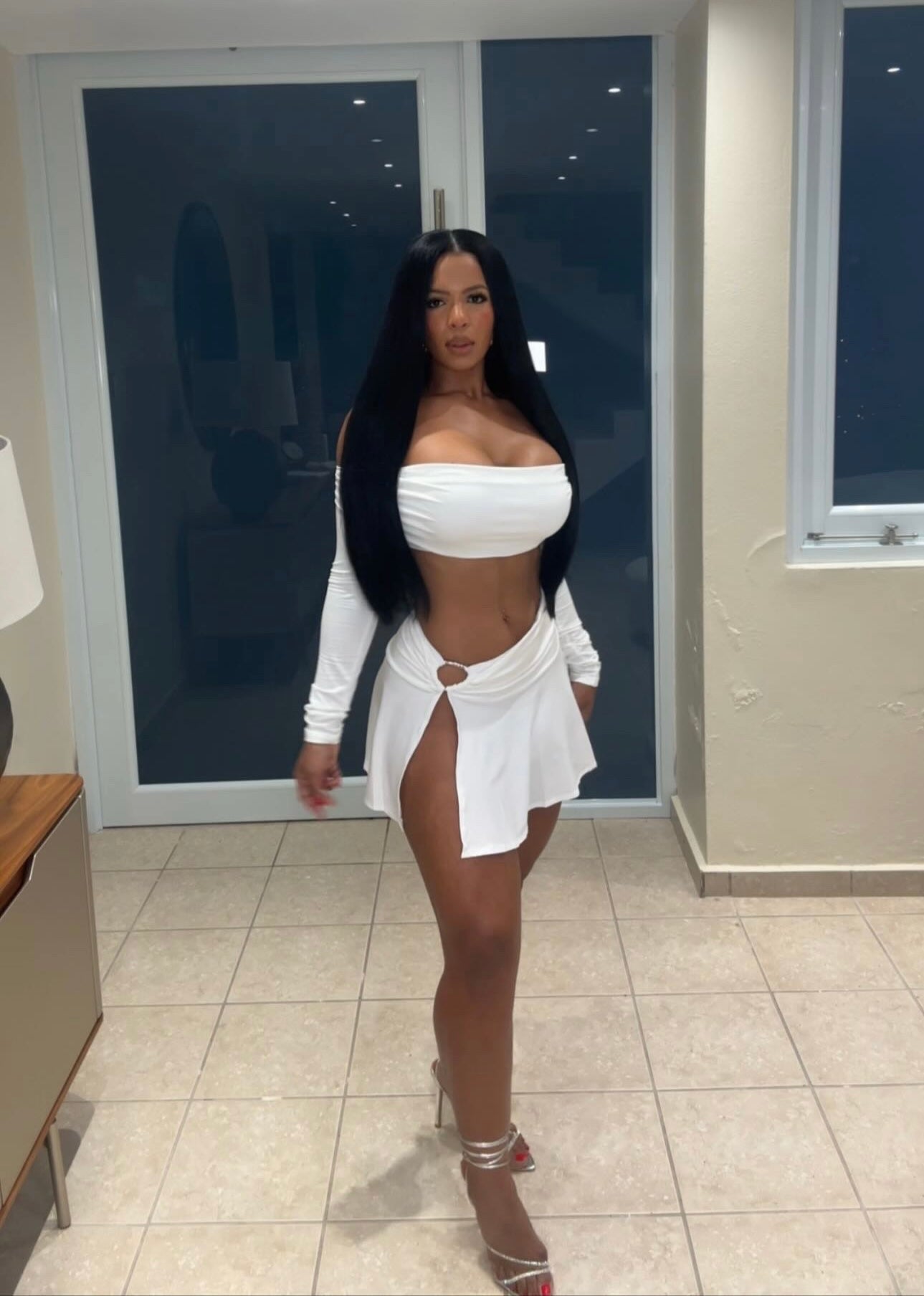 Angel White Skirt Set