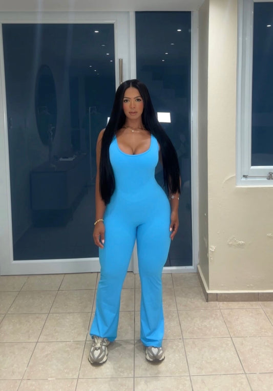 Bright Blue Tight Jumpsuit