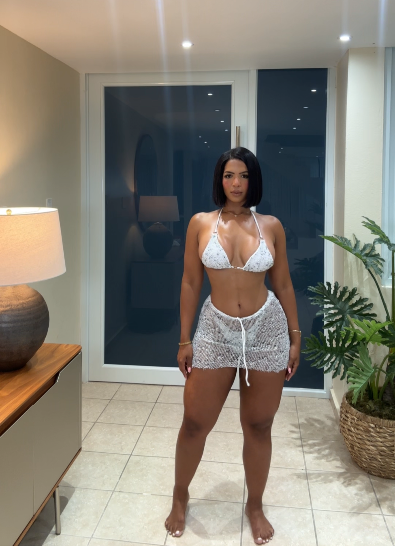 Silver White Swimwear