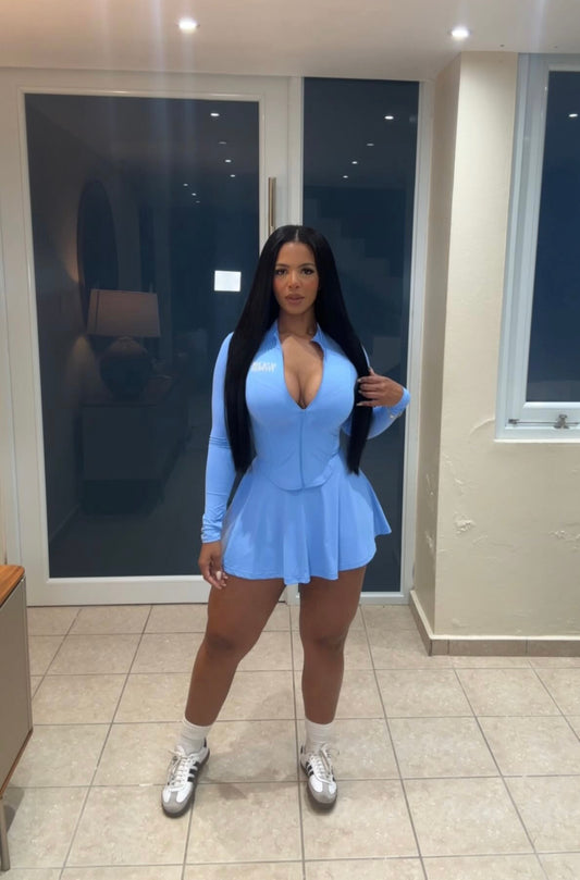 Estelle Blue Skirt Set