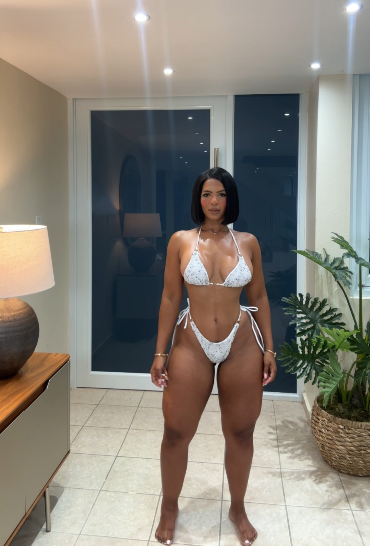 Silver White Swimwear